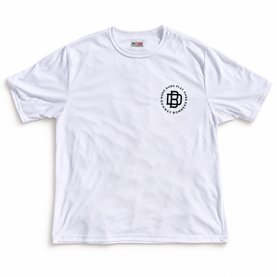 White Downey Bombers practice shirt